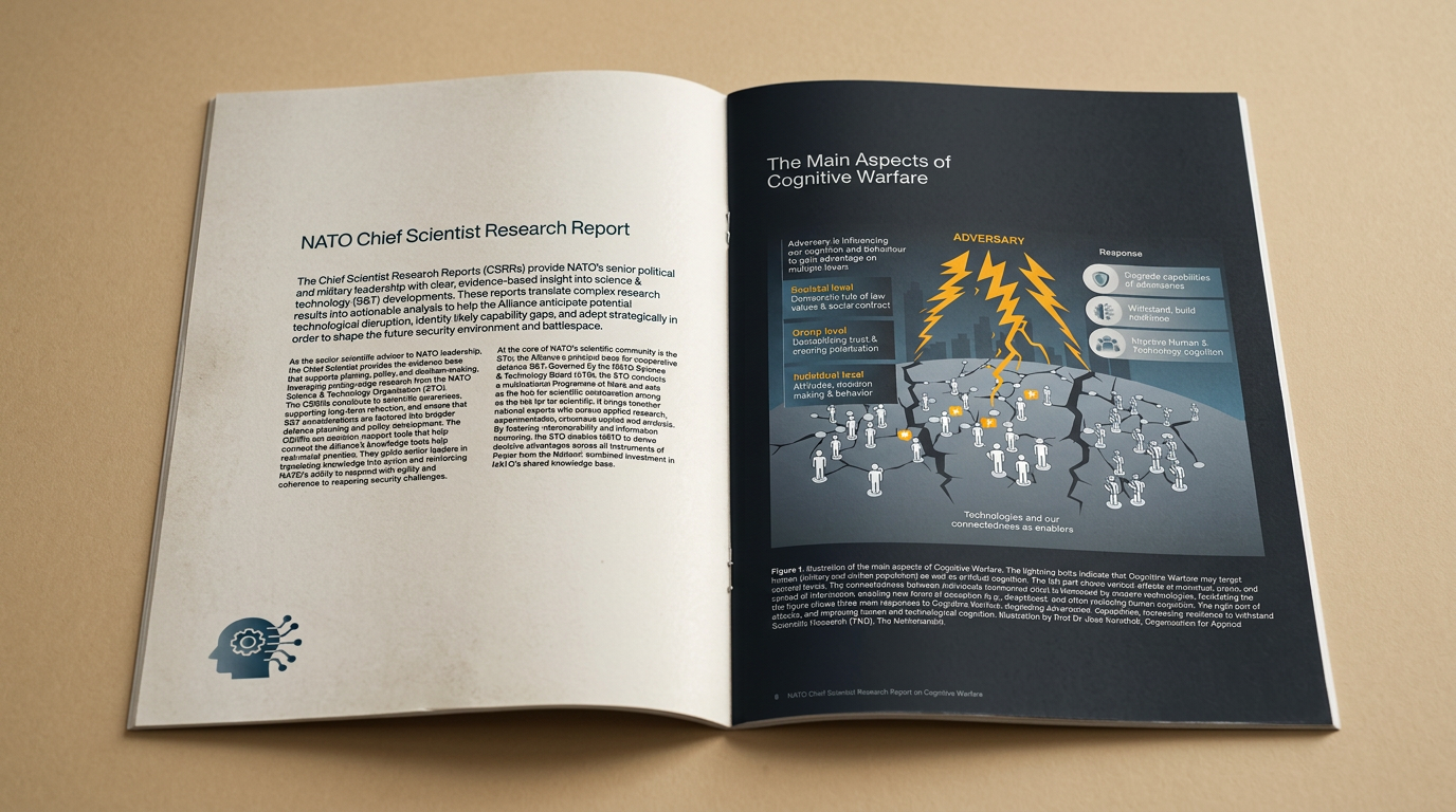 Printed report interior spread mockup